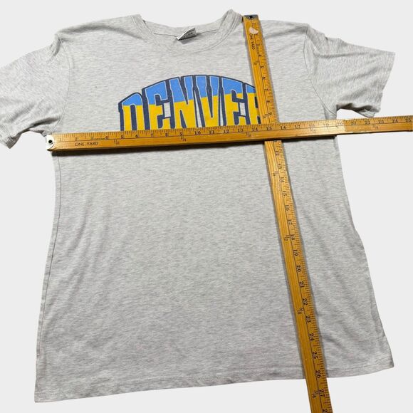 Where I'm From Denver T-Shirt Medium Gray Blue Yellow Made in USA Mens M Tee - Picture 8 of 8